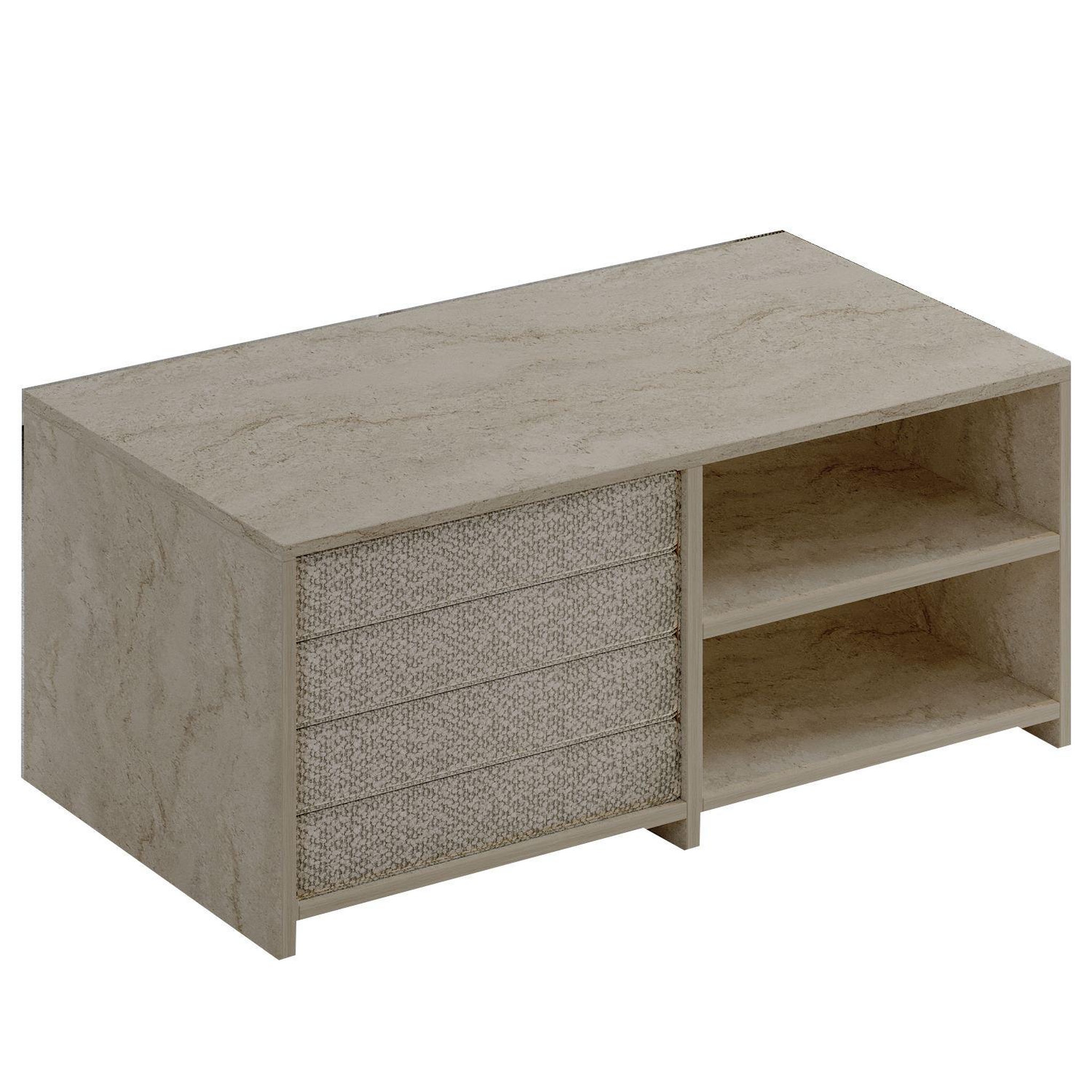 Habitat et Jardin Table basse en bois  gord  - 90 x 45 x 44 cm - travertin