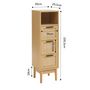 Voir la diapositive 4 : Demi colonne de rangement salle de bain avec cannage naturel H100cm AMANDINE