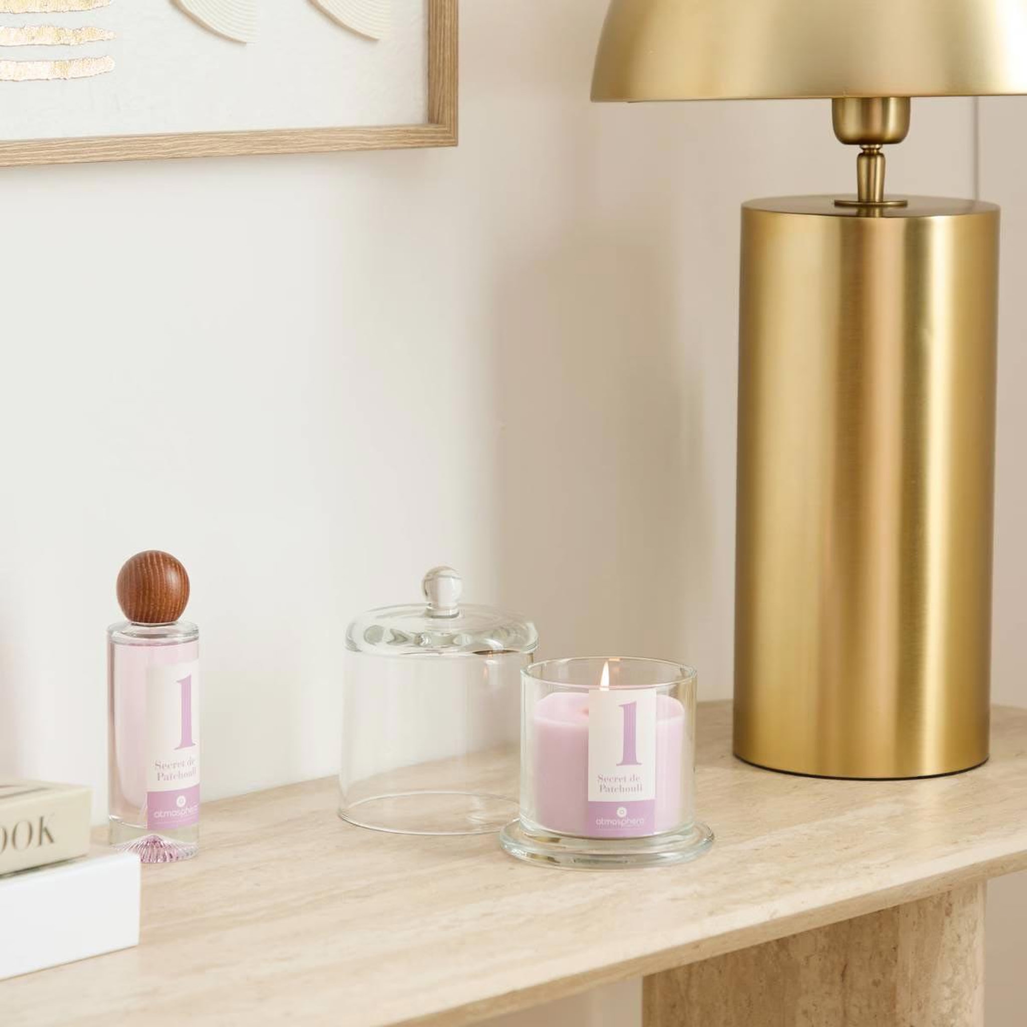 Voir la diapositive 2 : ATMOSPHERA Bougie parfumée cloche  numia  240g secret de patchouli
