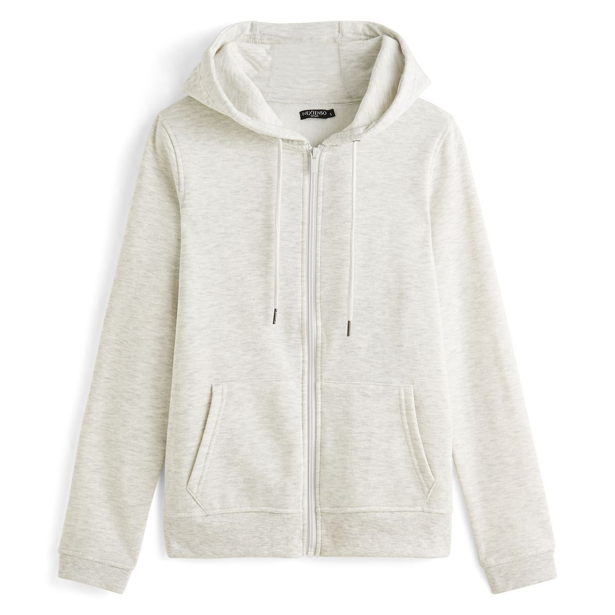 IN EXTENSO Sweat de sport zippé à capuche écru femme