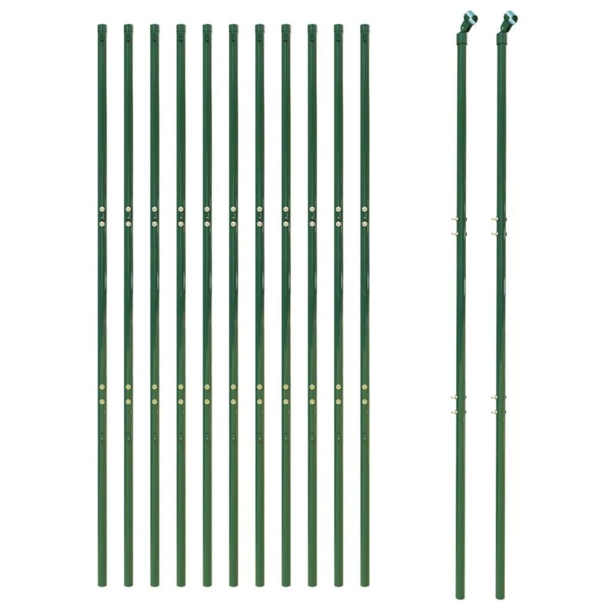 VIDAXL Cloture en treillis metallique vert 2,2x25 m acier galvanise