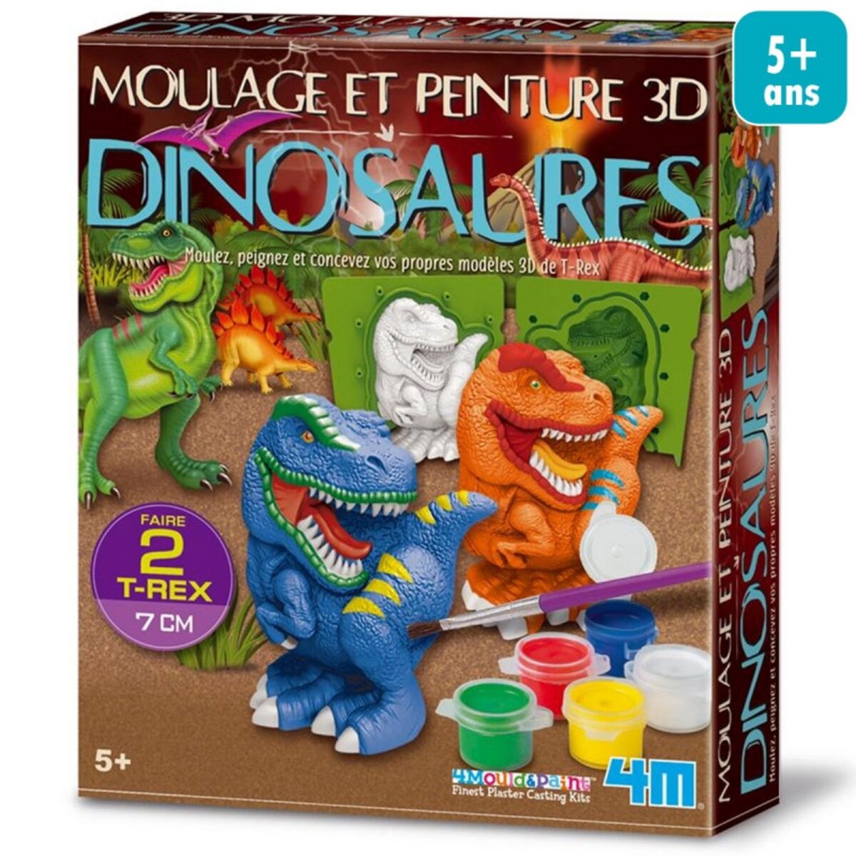 4M Kit de Moulage et Peinture 3D - Dinosaures