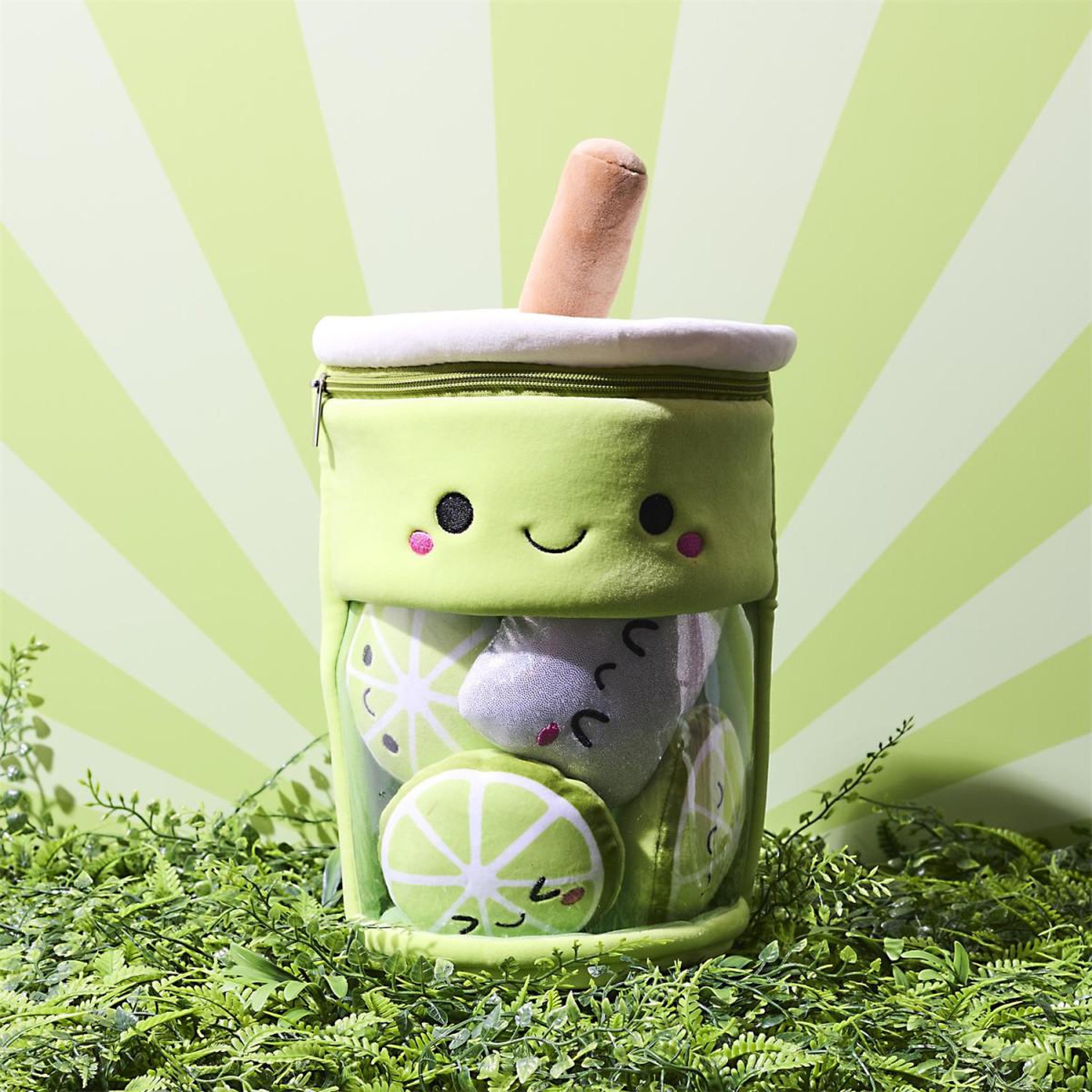 Voir la diapositive 4 : The concept Factory Peluche enfant bubble tea citron  kawaii  27cm vert