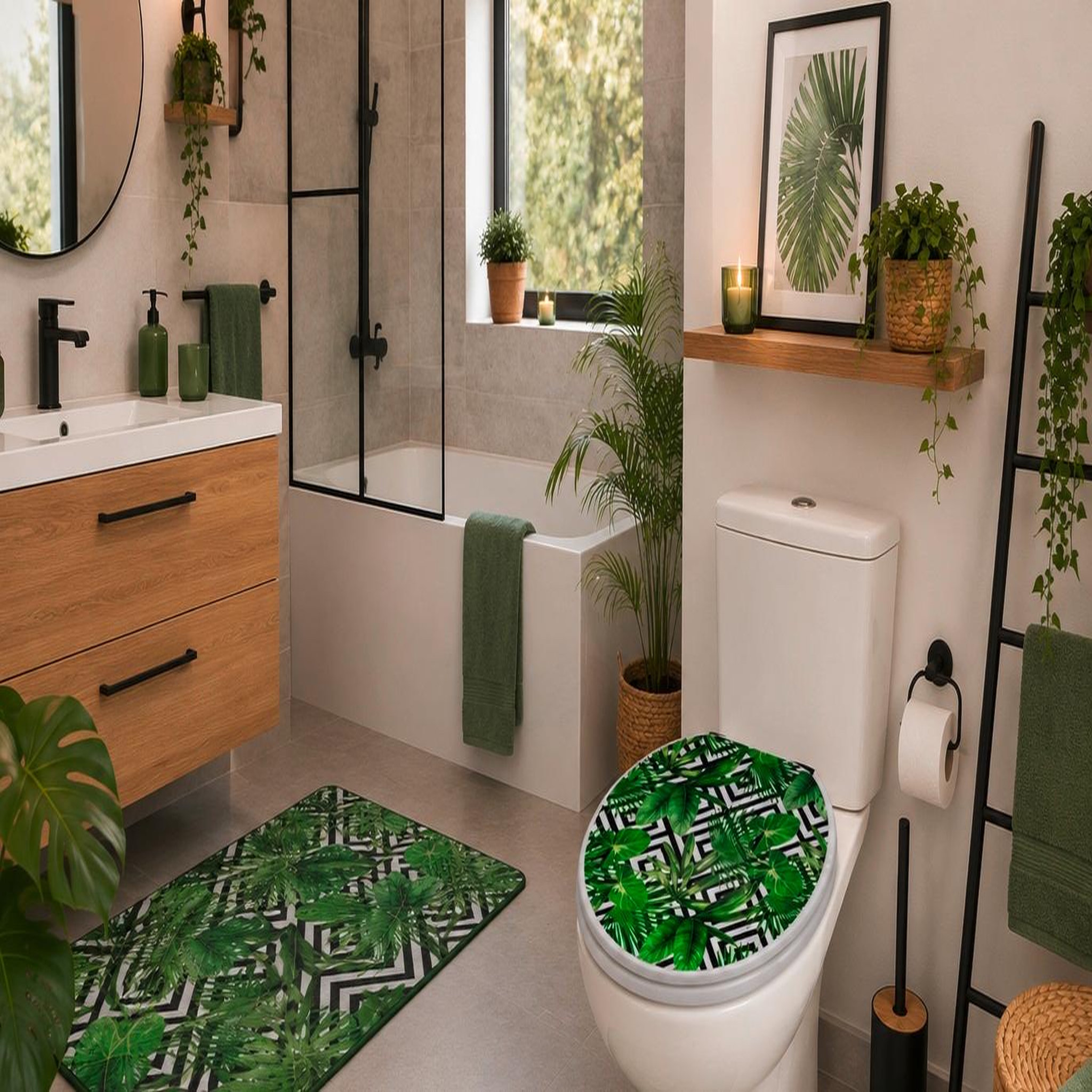 Voir la diapositive 3 : Eden Abattant wc 47 x 37 cm mdf exotique