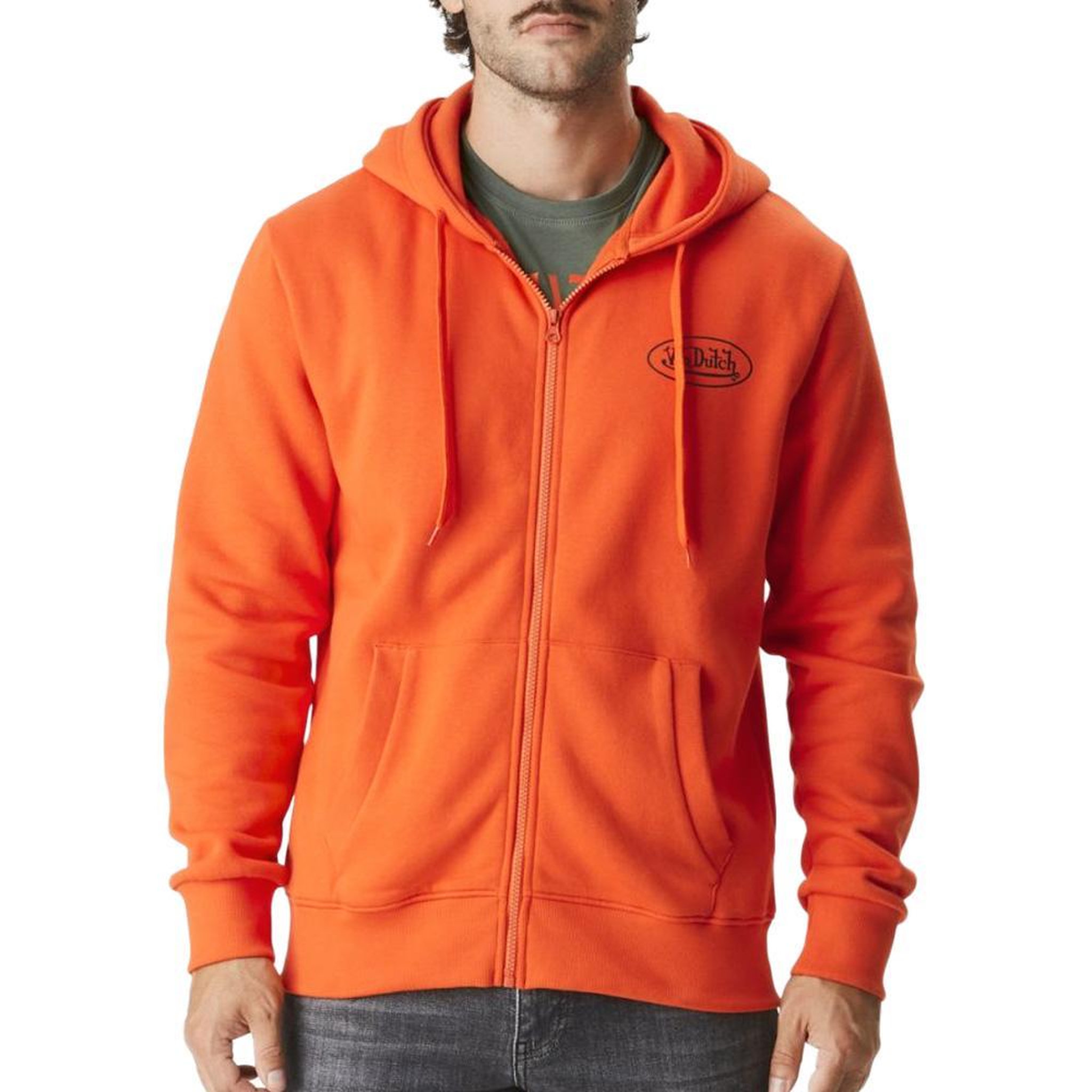 VON DUTCH Sweat Zippé  Homme Von Dutch SLIRW. Coloris disponibles : Orange