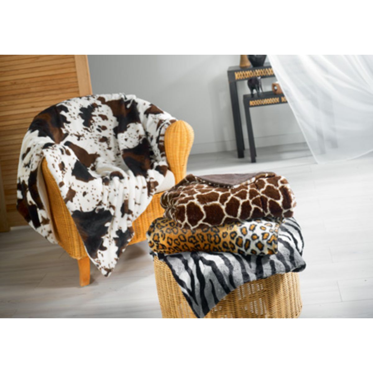 Plaid imitation fourrure ZEBRE