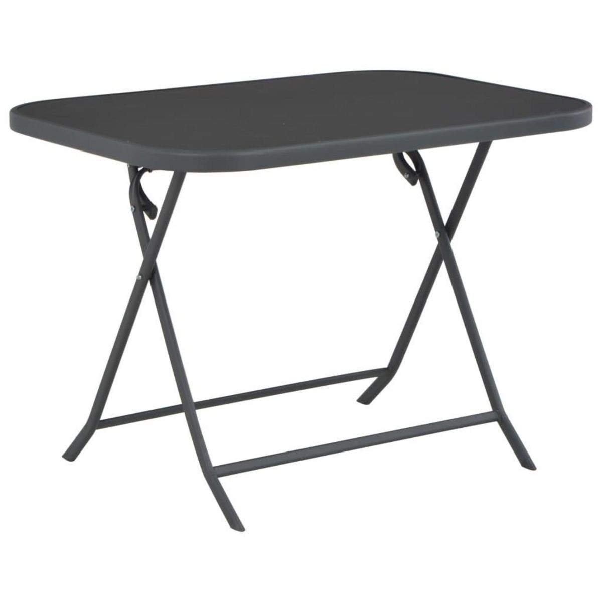 VIDAXL Table pliable de jardin Gris 100x75x72 cm Verre et acier