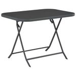 VIDAXL Table pliable de jardin Gris 100x75x72 cm Verre et acier