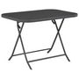 Voir la diapositive 1 : VIDAXL Table pliable de jardin Gris 100x75x72 cm Verre et acier