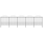 VIDAXL Cloture de jardin a dessus en lance Acier (1,75-2)x8,5 m Noir