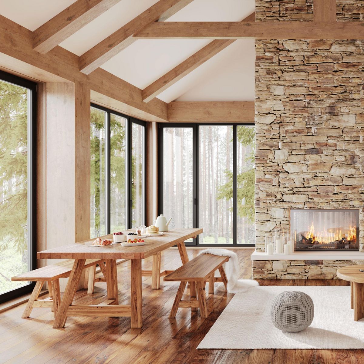 Rendez vous déco Pouf tricot rond en coton jaune moutarde D40 cm - Elisa