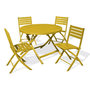 Voir la diapositive 1 : Paris Prix Ensemble Table de Jardin Pliante & 4 Chaises  Marius  110cm Moutarde