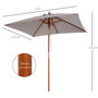 Voir la diapositive 3 : OUTSUNNY Parasol rectangulaire inclinable bois polyester haute densité 2L x 1,5l x 2,3H m gris clair
