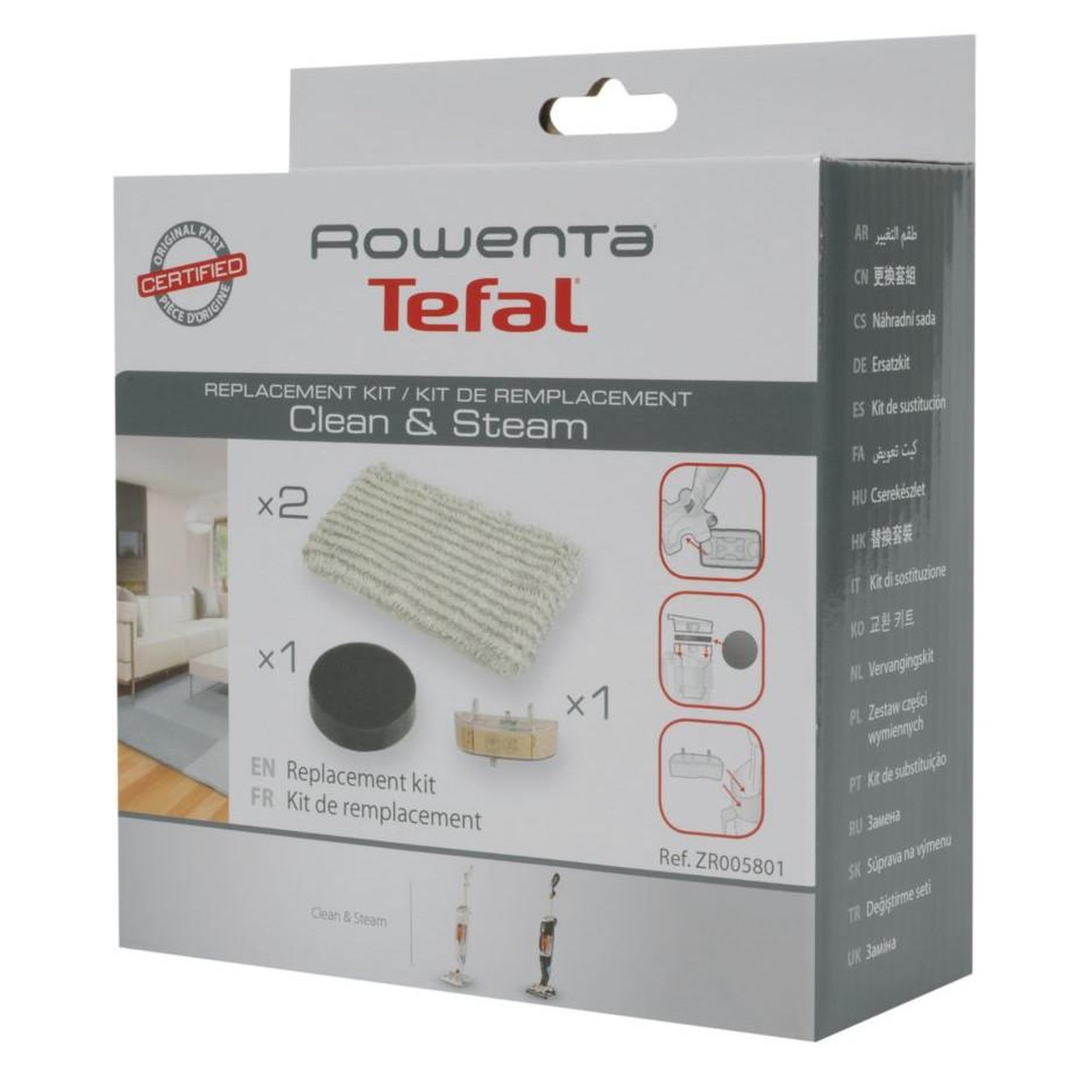 Voir la diapositive 4 : ROWENTA Lingettes et serpillères mousse rechange lavable aspirateur air force