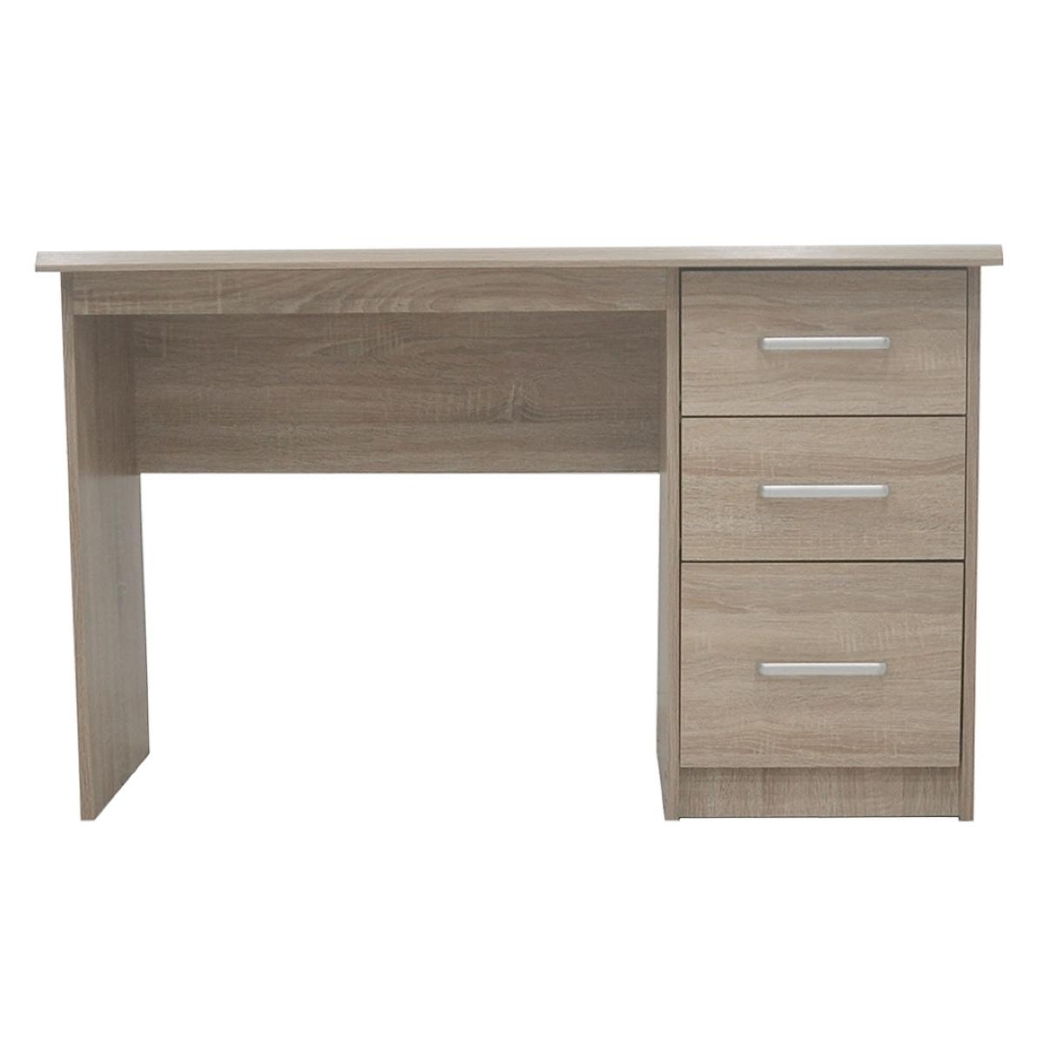 JLC KREATION Bureau moderne 3 tiroirs 120cm couleur bois otara