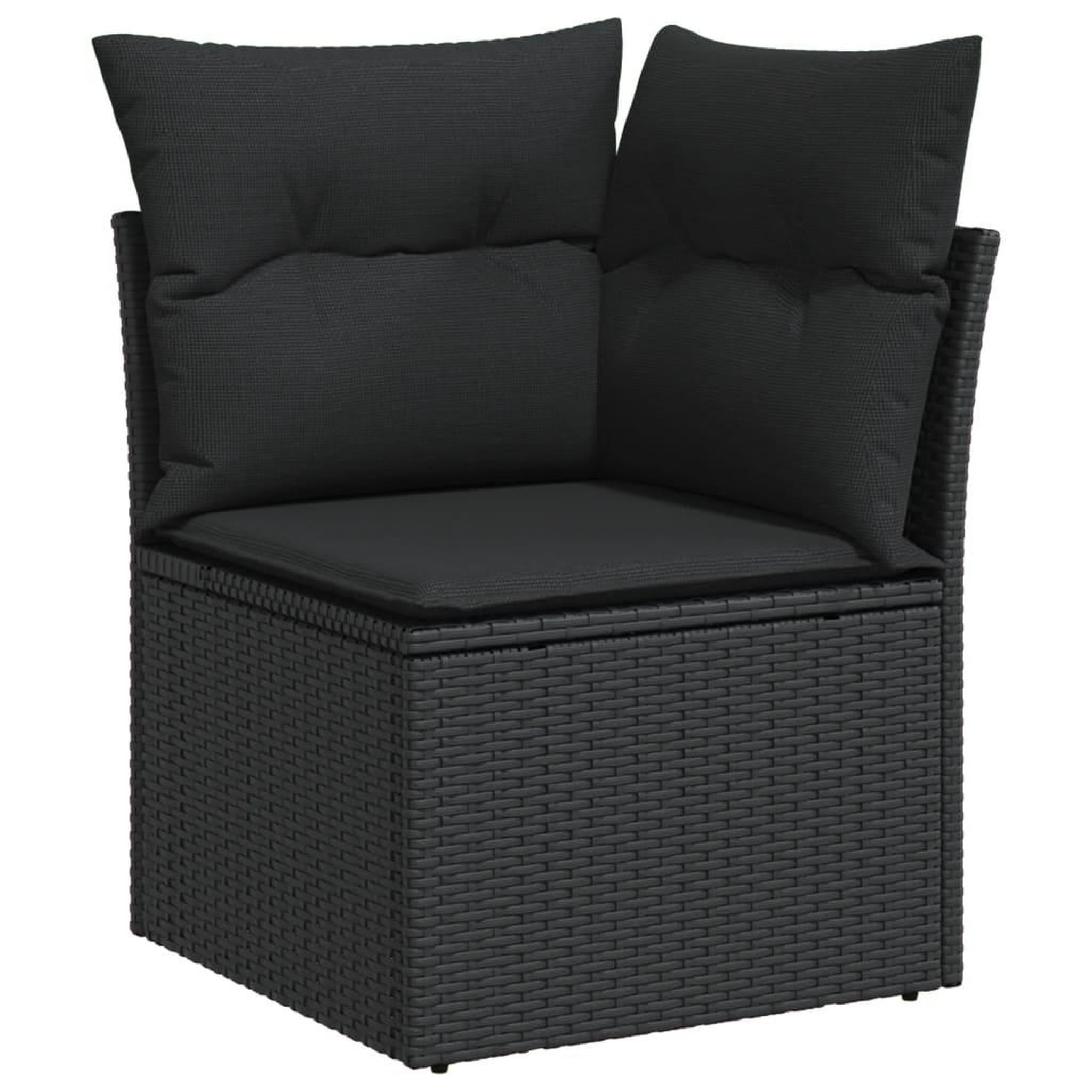 Voir la diapositive 4 : VIDAXL Salon de jardin 11 pcs avec coussins noir resine tressee