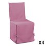 Lot de 4 Housses de chaise à nouettes en polyester CLASSIC rose