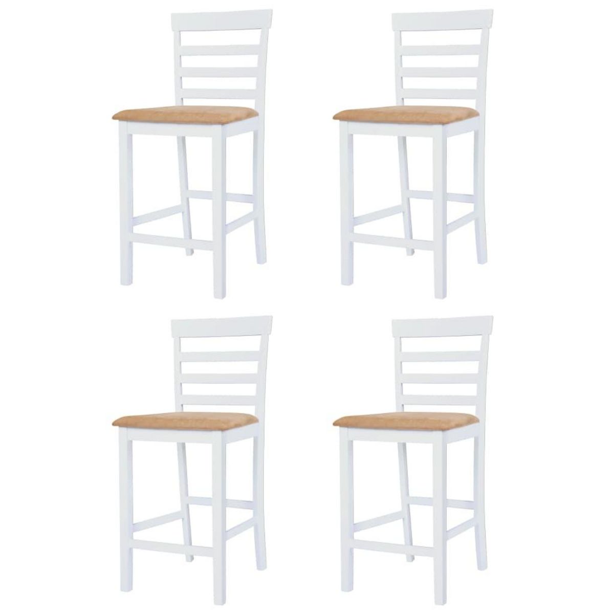 VIDAXL Table et chaises de bar 5 pcs Bois massif Marron et blanc