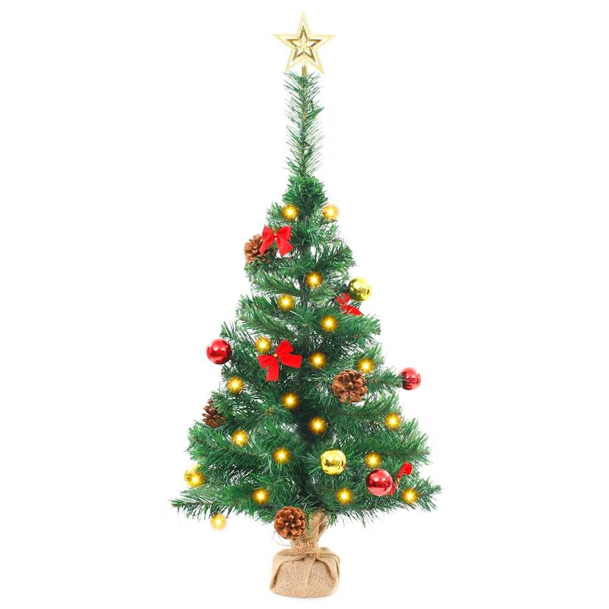 Voir la diapositive 3 : VIDAXL Arbre de Noël artificiel pre-eclaire avec boules vert 64 cm