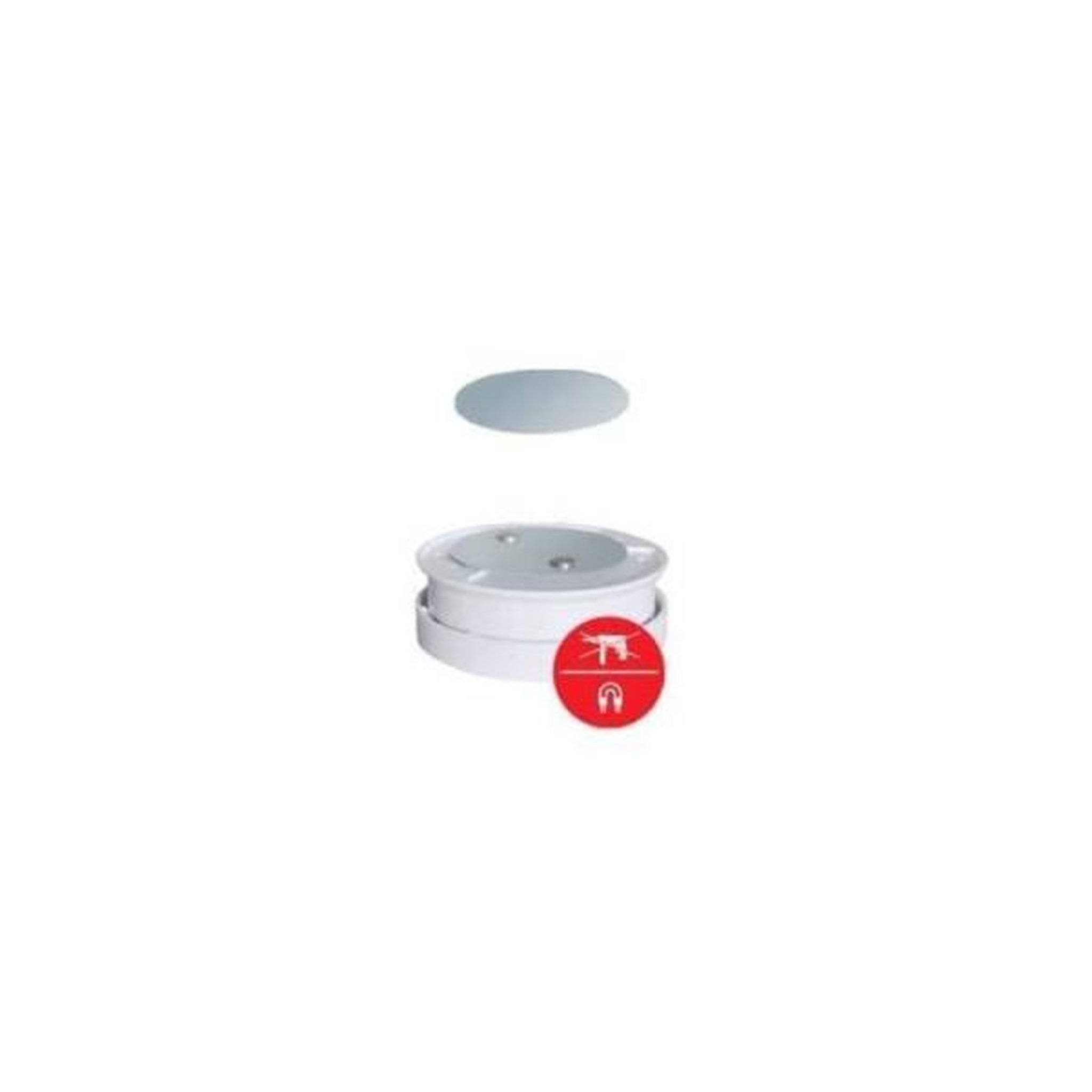 Voir la diapositive 1 : CHACON Fixation magnétique pour détecteur de fumée - CHACON - Installation rapide et facile - Poids max 500gr - Blanc