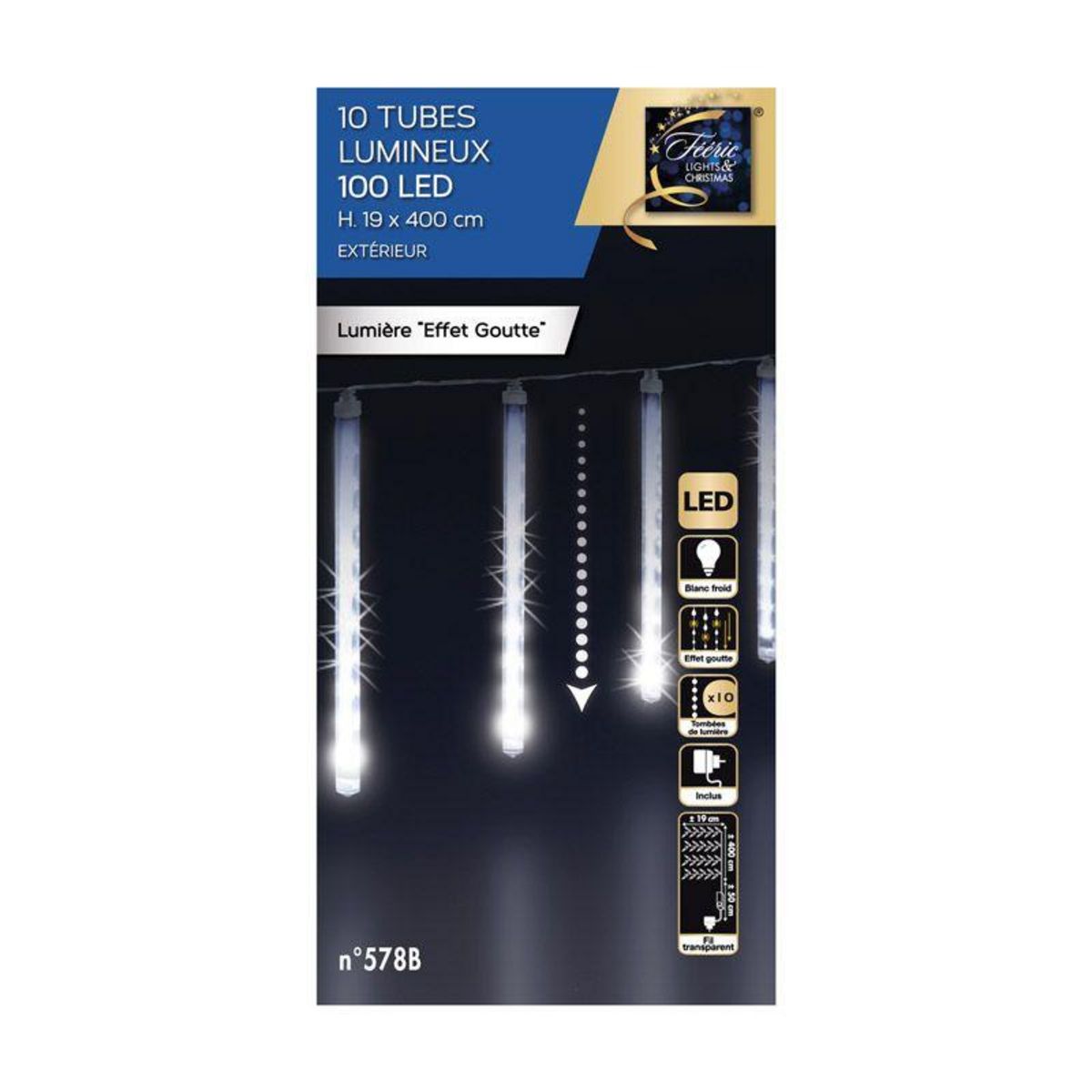 Paris Prix Décoration Lumineuse  Tubes Lumineux  360cm Blanc