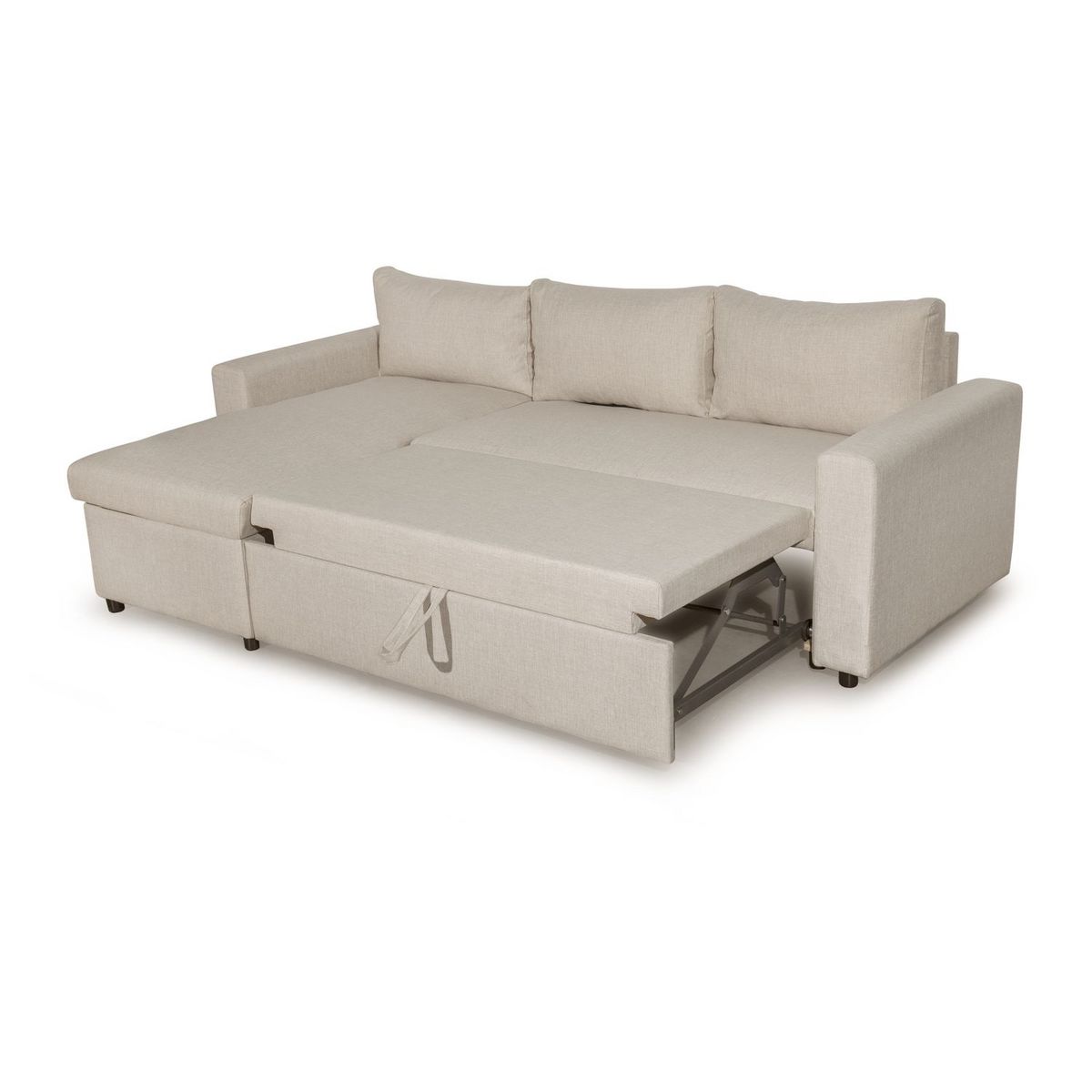 Canapé d'angle réversible convertible avec coffre en tissu ou velours GERALDINE 