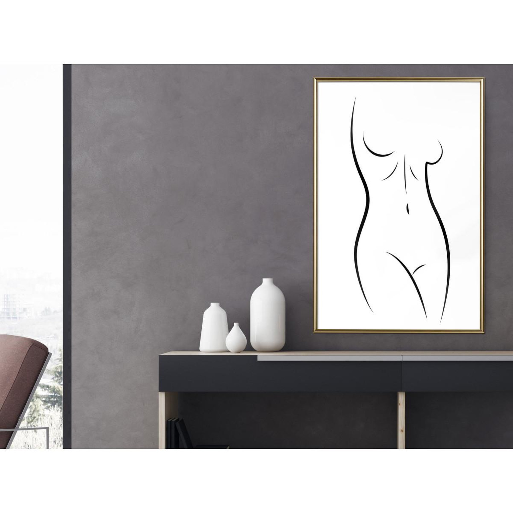 Voir la diapositive 2 : Paris Prix Affiche Murale Encadrée  Minimalist Nude