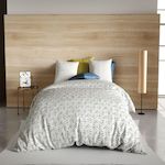 Les Ateliers du Linge Parure de housse de couette 100% coton 57fils vita. Coloris disponibles : Bleu