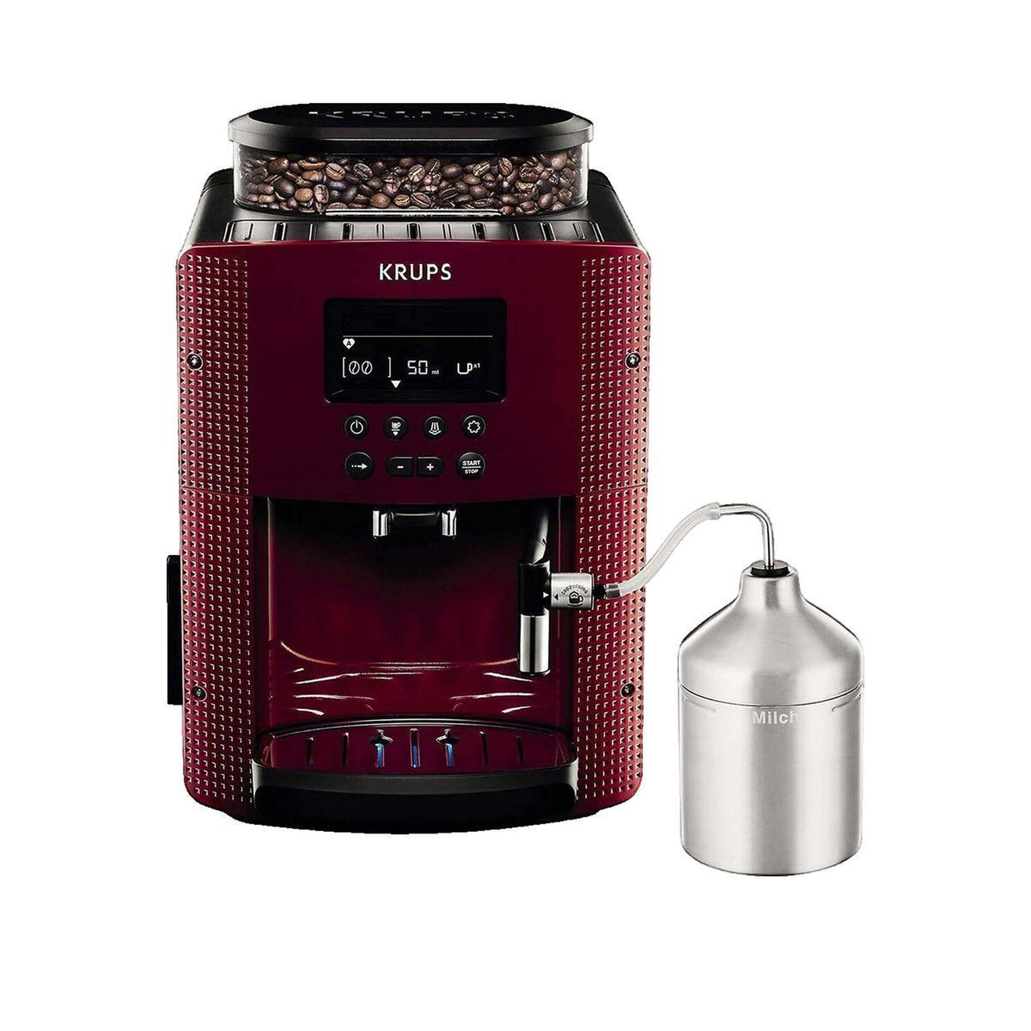 Voir la diapositive 3 : KRUPS Cafetière superautomatique Krups EA816570 1450 W 1,7 L Rouge