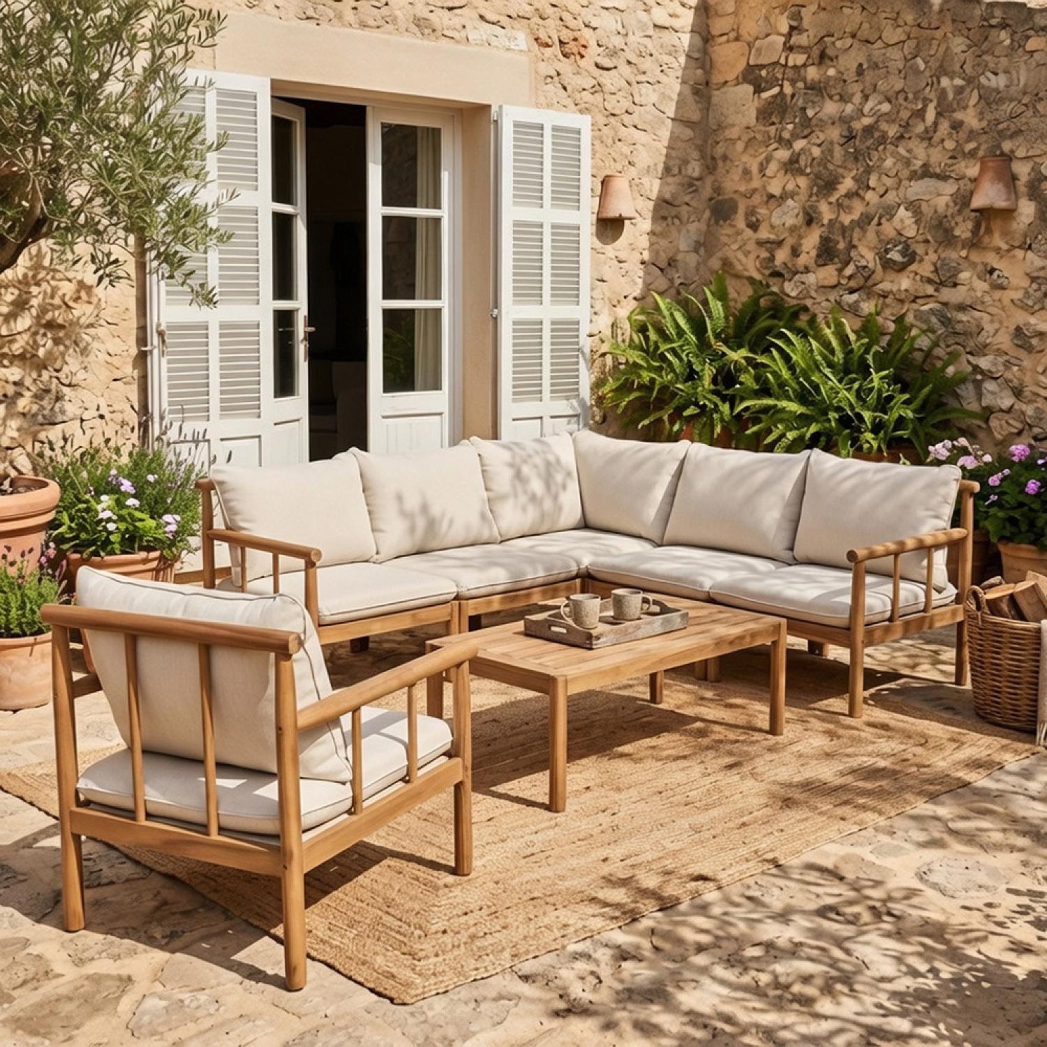 Voir la diapositive 4 : CONCEPT USINE Salon de jardin 6 places en bois d'acacia certifié fsc pakkret