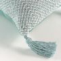 Voir la diapositive 4 : Paris Prix Coussin Tissé Pompons  Louisette  40x40cm Sauge