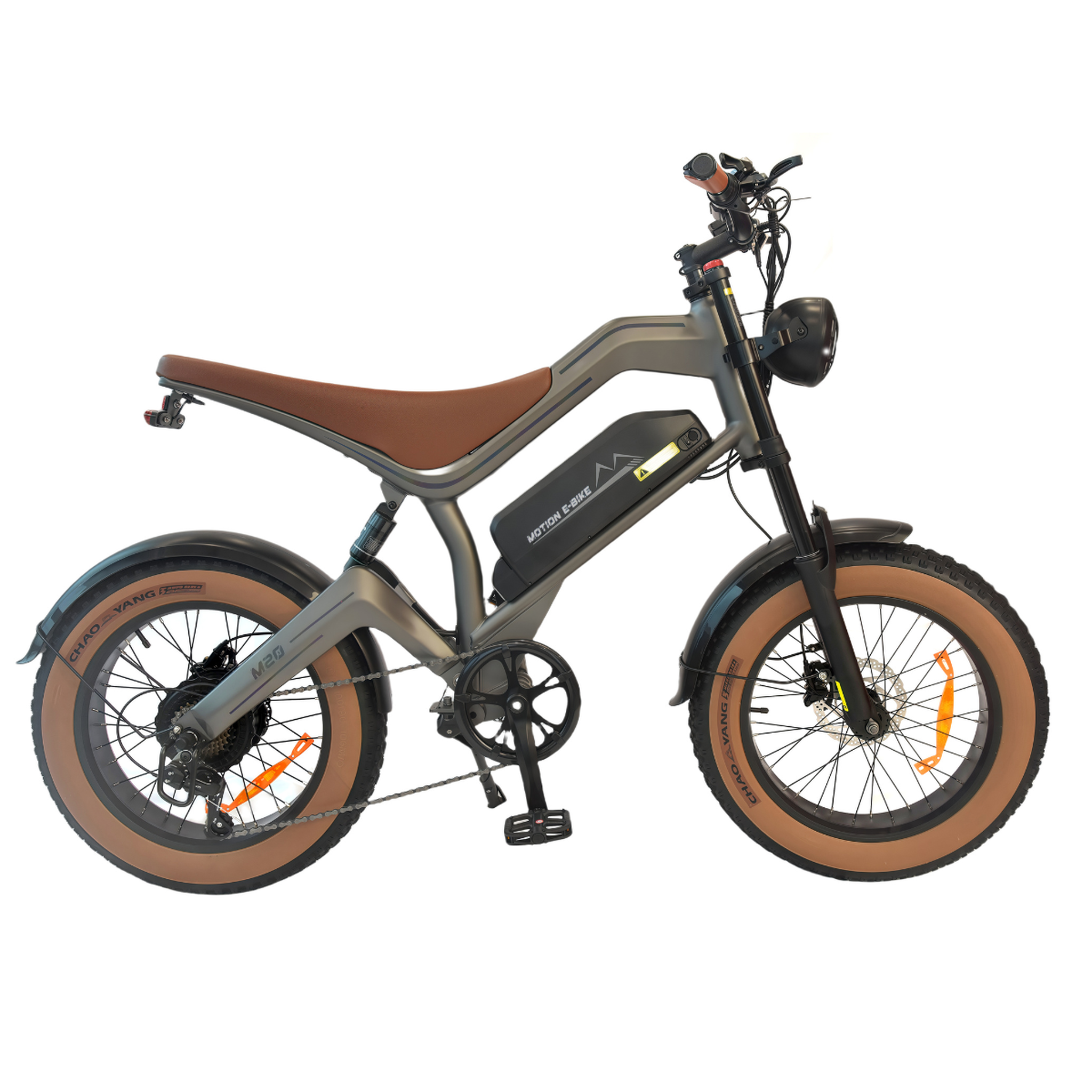 DYU Vélo électrique DYU M20, tout-terrain, batterie 48 V 18,2 Ah, marron