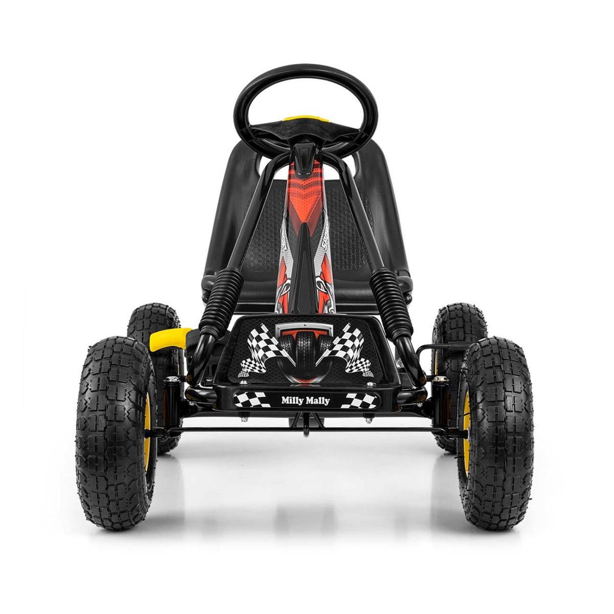 Voir la diapositive 2 : MILLY MALLY Kart à Pédales Sportif Thor en Noir et Jaune pour Enfants de 3 à 8 Ans