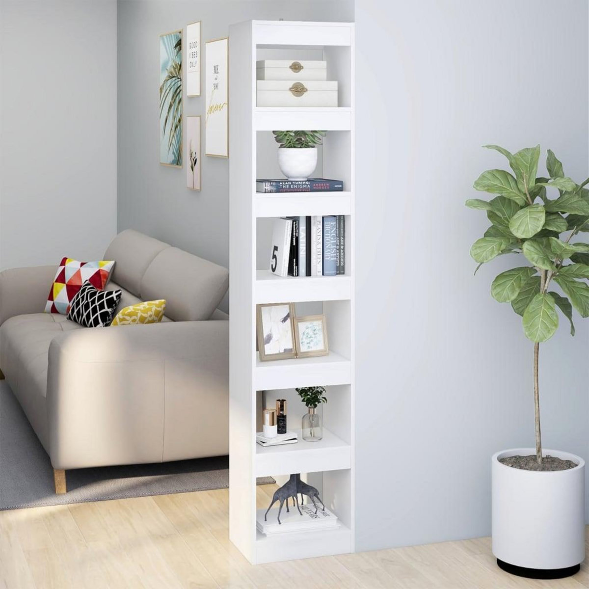 VIDAXL Bibliotheque/Separateur de piece Blanc 40x30x198 cm