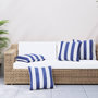 Voir la diapositive 1 : VIDAXL Coussins decoratifs lot de 4 Rayures bleues et blanches 50x50cm