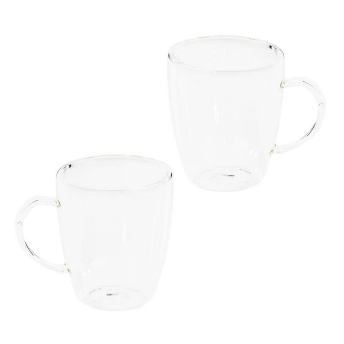 HI HI Ensemble de verres à cappuccino 2 pcs 270 ml transparent