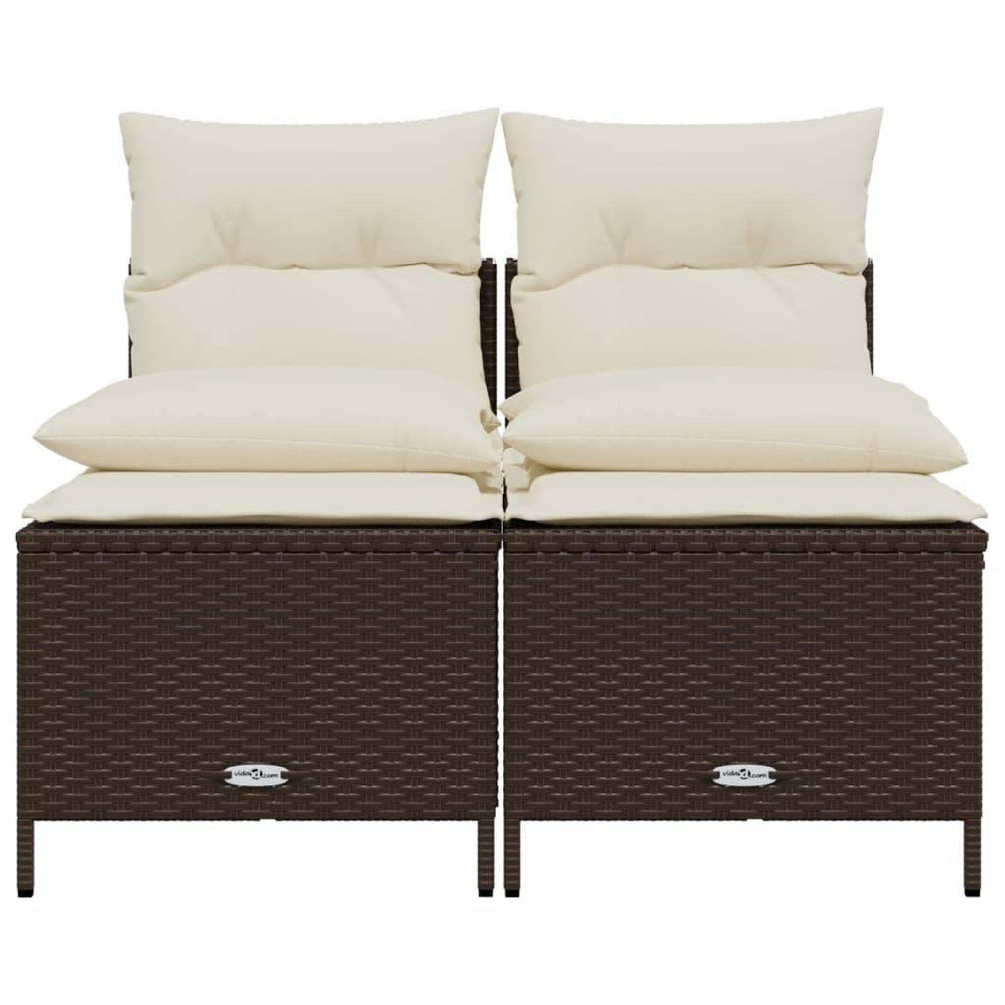Voir la diapositive 3 : VIDAXL Salon de jardin 4 pcs avec coussins marron resine tressee