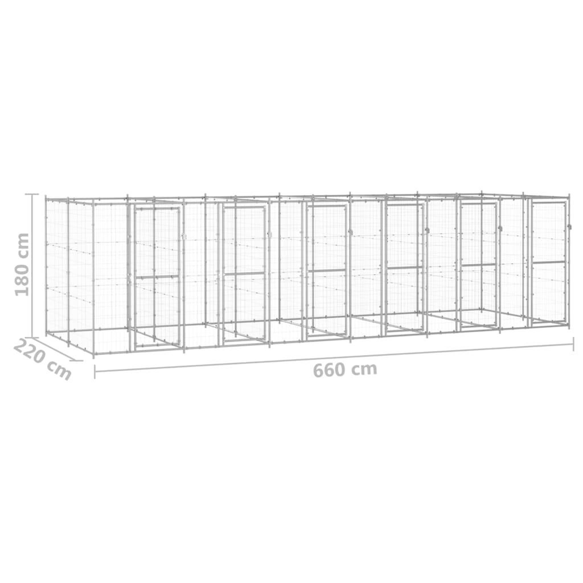 Voir la diapositive 6 : VIDAXL Chenil exterieur Acier galvanise 14,52 m²