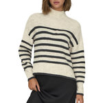 Only Pull Beige à rayures Femme Only Fridi. Coloris disponibles : Beige