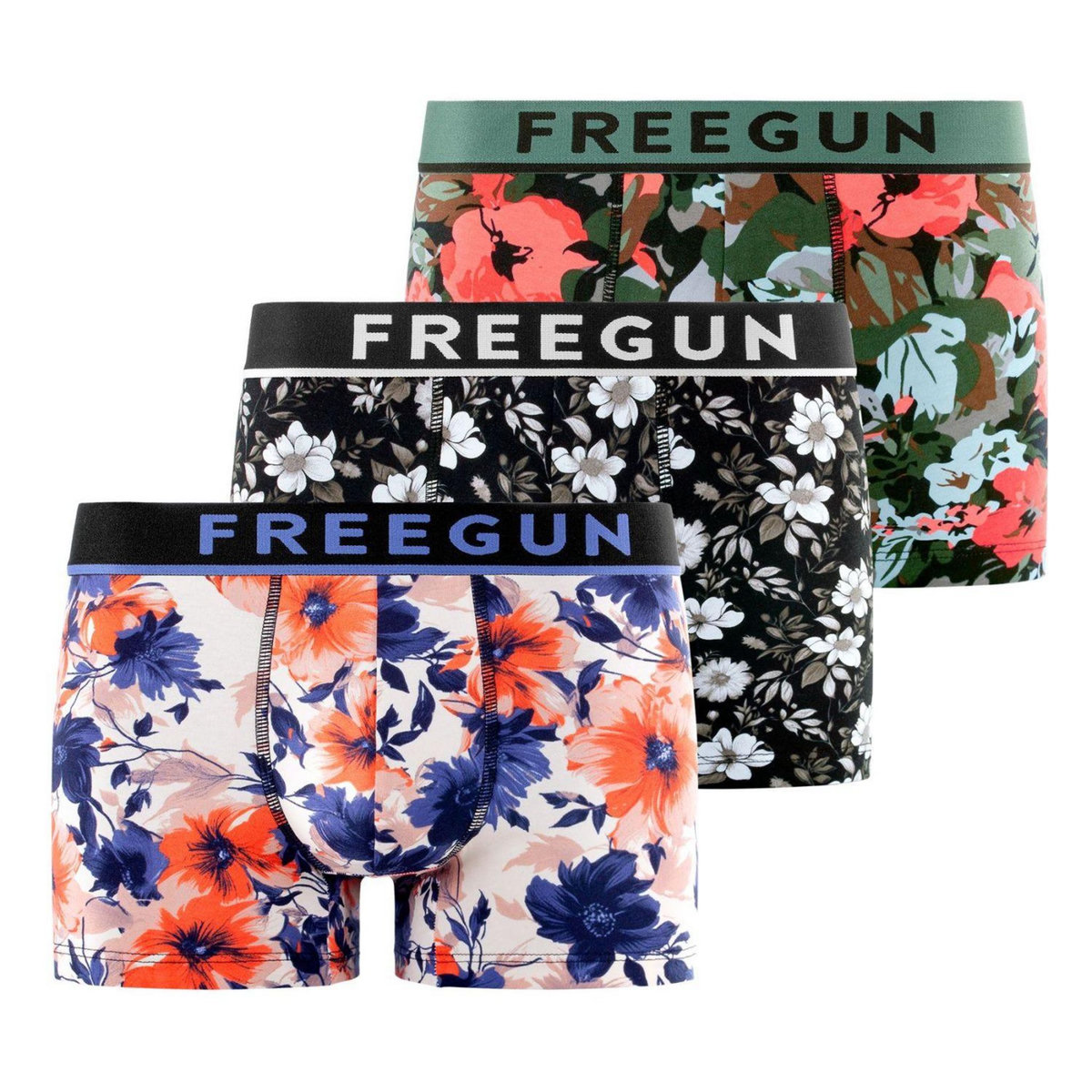 FREEGUN Lot de 3 boxers homme Signature Sergio