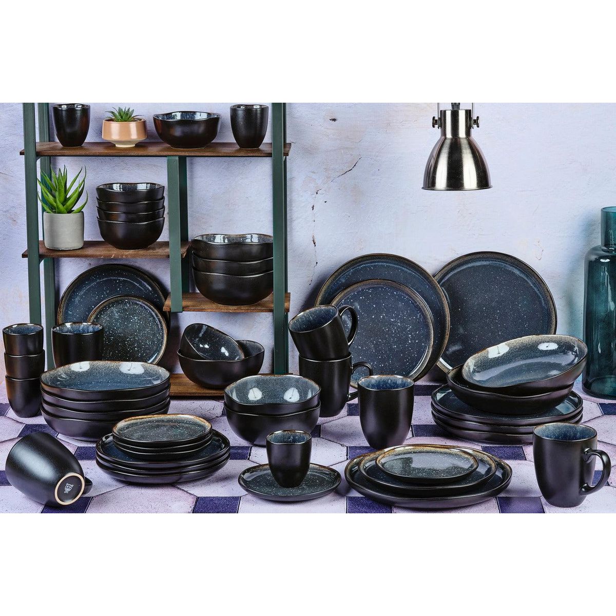 BJORN Service Complet IRIS - 48 pièces - Bleu nuit