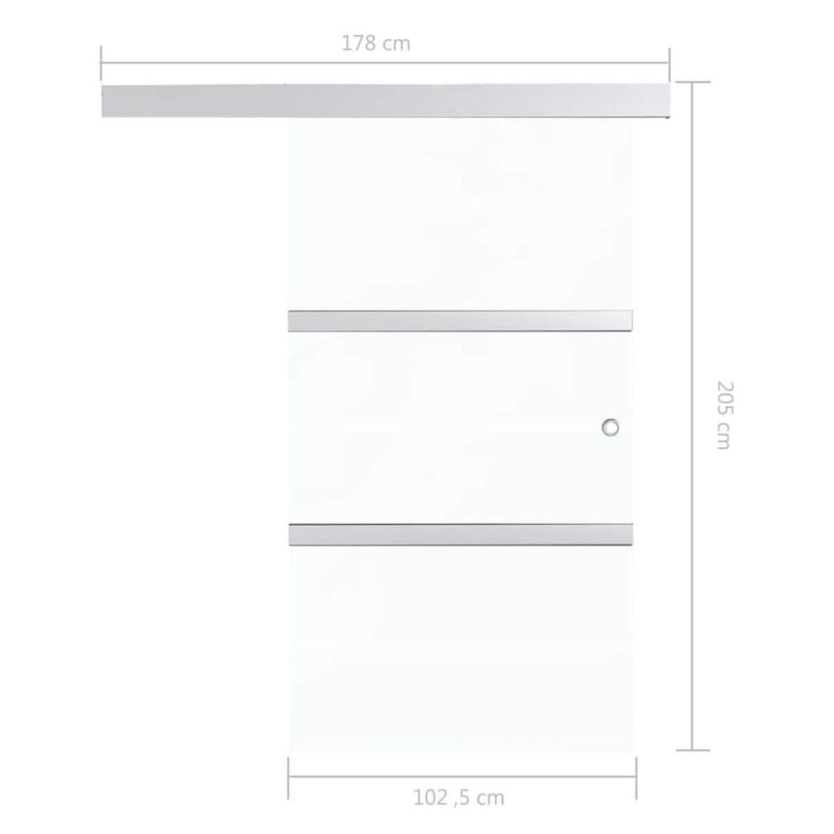 VIDAXL Porte coulissante Verre ESG et aluminium 102,5x205 cm Argente