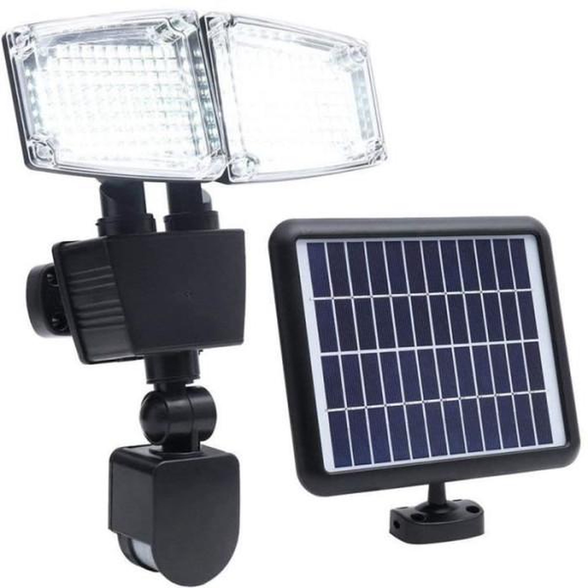 LUMI JARDIN Projecteur solaire 2 tetes LED Douglas H23cm avec détecteur de mouvement - LUMI JARDIN