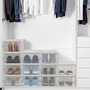 Voir la diapositive 3 : ID MARKET Lot de 12 boites organisateurs à chaussures modulables et empilables transparentes