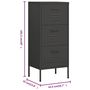 Voir la diapositive 6 : VIDAXL Armoire de rangement Anthracite 42,5x35x101,5 cm Acier