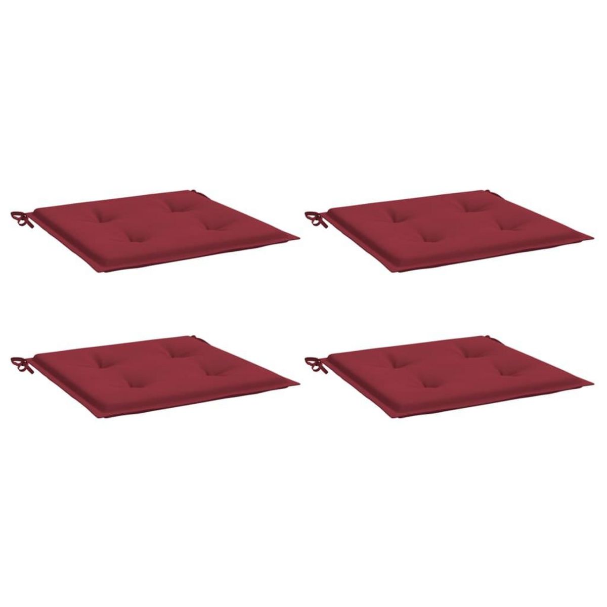 VIDAXL Coussins de chaise de jardin lot de 4 rouge bordeaux 50x50x3 cm