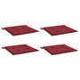 Voir la diapositive 3 : VIDAXL Coussins de chaise de jardin lot de 4 rouge bordeaux 50x50x3 cm