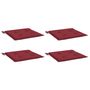 Voir la diapositive 3 : VIDAXL Coussins de chaise de jardin lot de 4 rouge bordeaux 50x50x3 cm