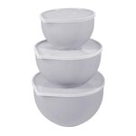 Paris Prix Lot de 3 Bols Pâtissiers  Couvercles  24cm Gris