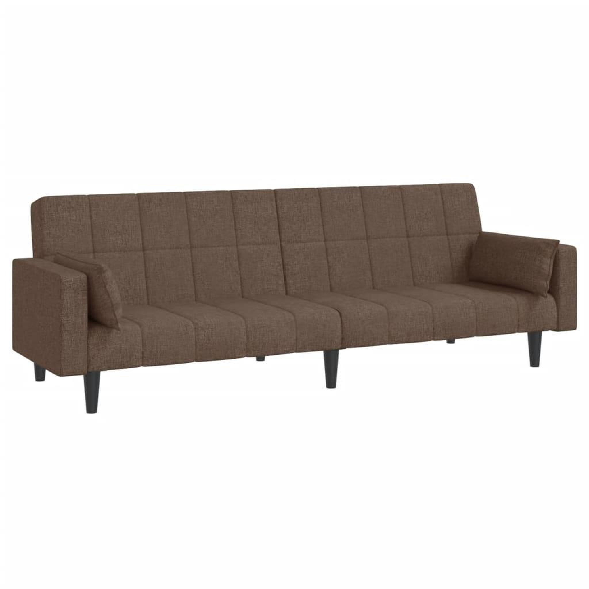 Voir la diapositive 2 : VIDAXL Canape-lit a 2 places avec deux oreillers taupe tissu